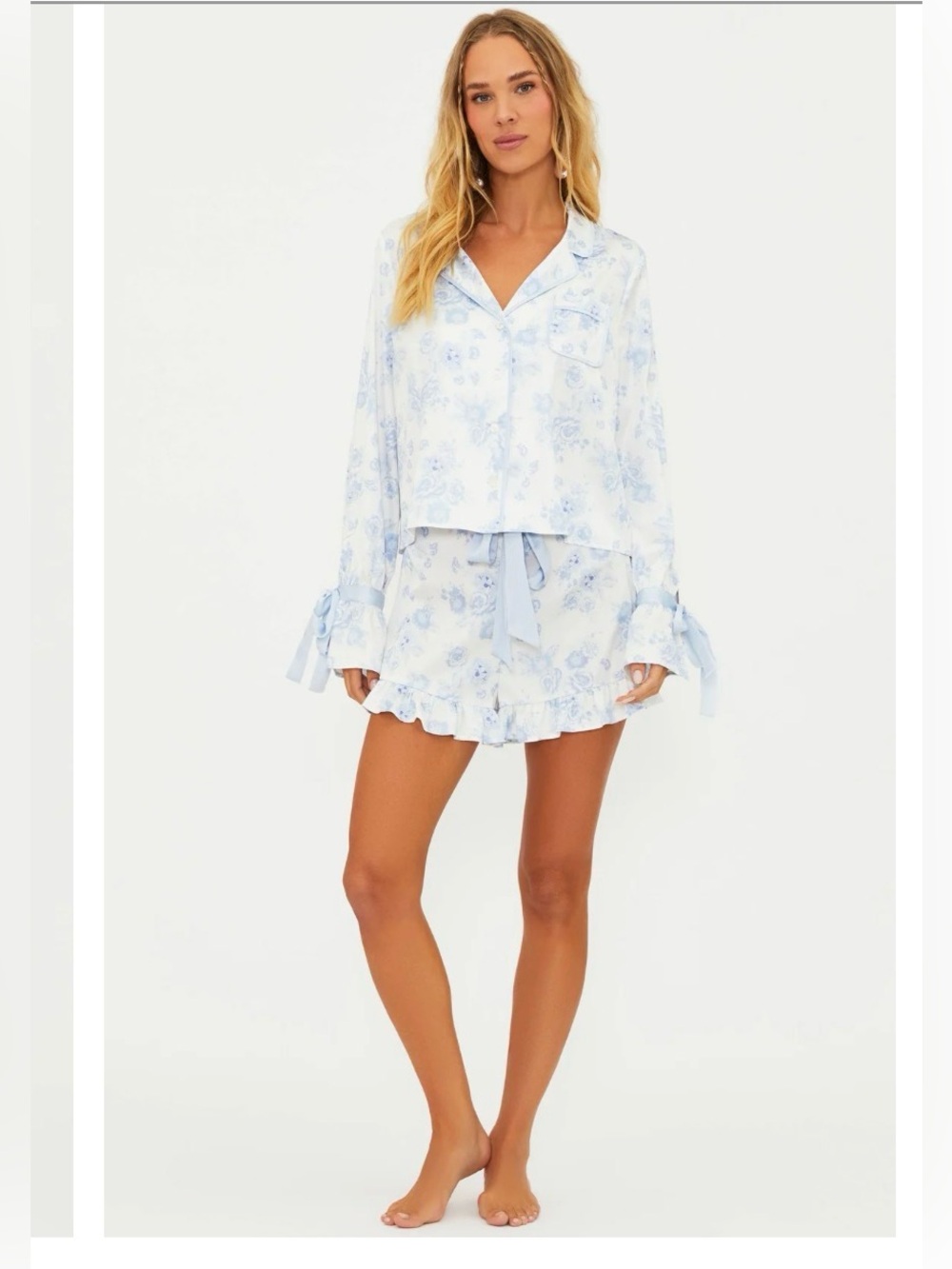 Aurora & Luna Pj Set Baby Blue Floral